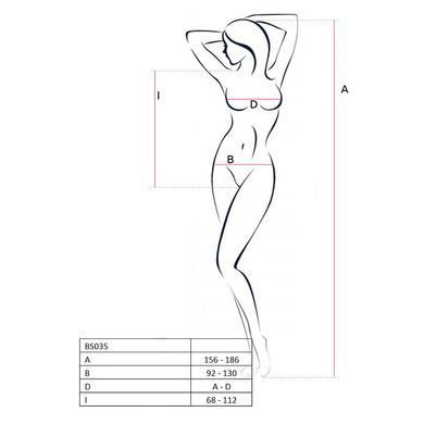 Бодистокинг Passion BS035 white, боди, имитация топа и трусиков PBS035W фото