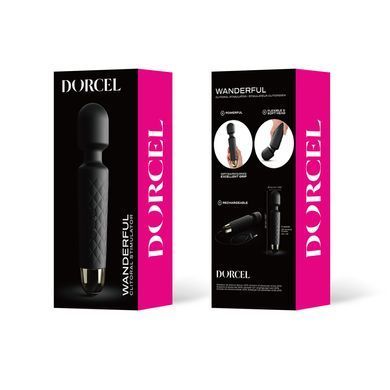 Мини-вибромассажер Dorcel Wand Wanderful Black мощный, водонепроницаемый, 18 режимов работы MD1465 фото