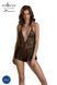 Боди Passion LEAFA BODY black, XXL/XXXL на завязках, мягкая чашка, низ в виде шортиков SX0502 фото 1