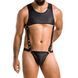 Мужское кожаное боди Passion 056 ADAM XXL/XXXL Black, заклепки SO7632 фото 1