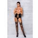 Пояс-корсет из экокожи Passion CELINE SET L/XL, black, шнуровка, съемные пажи для чулок, стринги SO6409 фото 3