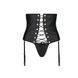 Пояс-корсет из экокожи Passion CELINE SET L/XL, black, шнуровка, съемные пажи для чулок, стринги SO6409 фото 5