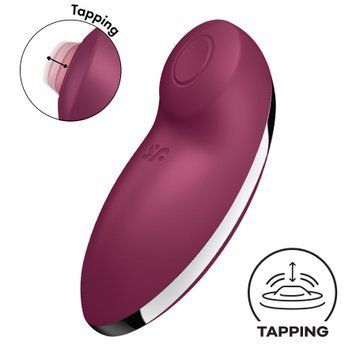 Вибростимулятор-пульсатор Satisfyer Tap & Climax 2 Red, эффект постукивания пальцем SX2185 фото