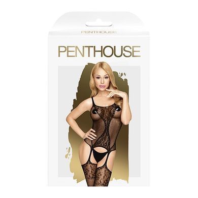 Бодистокинг с силуэтным рисунком и имитацией подвязок Penthouse - Miss Curvy Black XL SO5282 фото