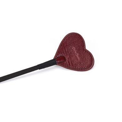 Шлепалка-сердечко Liebe Seele Wine Red Riding Crop with Heart-Shape Tip, натуральная кожа SO9458 фото