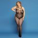 Сетчатый бодистокинг JSY &laquo;Откровенная Мадлен&raquo; Plus Size, Black, имитация боди, кружево, доступ SO8389 фото 4