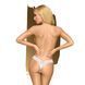 Трусики-тонг Penthouse Dangerous Darling L/XL White, кружево, высокая посадка, вырез спереди, бантик SO6497 фото 2