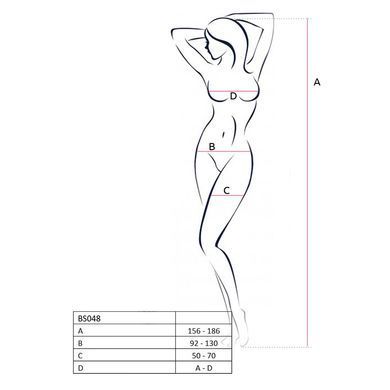 Бодистокинг Passion BS048 black, комбинезон, имитация колгот и открытого топа PBS048B фото