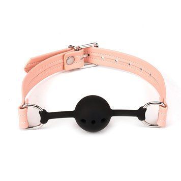 Воздухопроницаемый кляп Liebe Seele Dark Candy Pink Ball Gag, силиконовый шарик, диаметр 4,3 см SX1658 фото