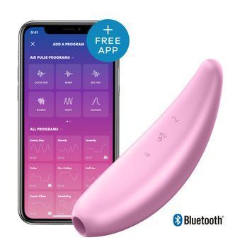 Мощный вакуумный клиторальный стимулятор Satisfyer Curvy 3+ с управлением через интернет SO3893 фото