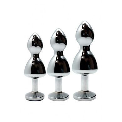 Металлическая анальна пробка Wooomy Lollypop Double Ball Metal Plug S, диаметр 2,8 см, длина 8,5 см SO7417 фото