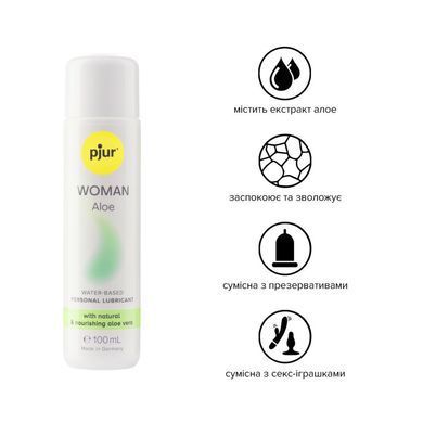 Лубрикант на водной основе pjur Woman Aloe 100 мл, с экстрактом алоэ, увлажняющий, без парабенов PJ13320 фото