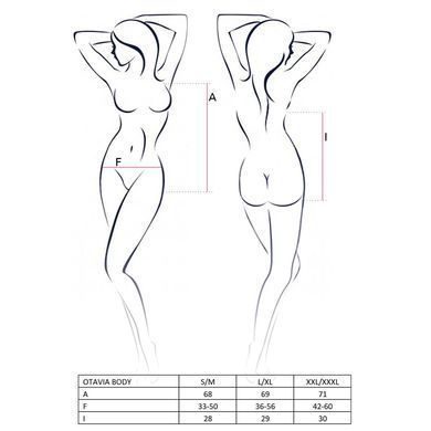 Боди монокини с глубоким декольте Passion OTAVIA BODY XXL/XXXL, black EL15703 фото