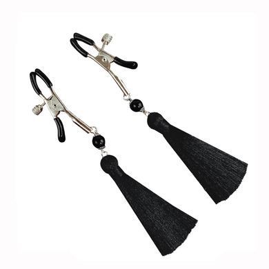 Зажимы для сосков Art of Sex - Nipple clamps Black Tassels SO5856 фото