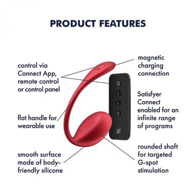 Смарт-виброяйцо Satisfyer Shiny Petal Connect App, управление со смартфона, пульт ДУ SX1220 фото