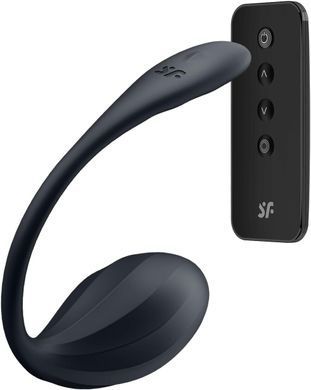 Смарт-виброяйцо Satisfyer Ribbed Petal Connect App Black, управление со смартфона, пульт ДУ SX1221 фото