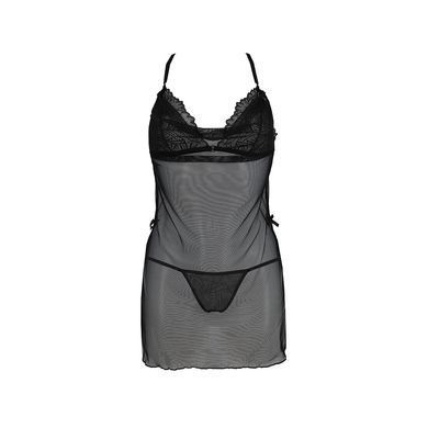 Сорочка Passion DELIENA CHEMISE L/XL black, стринги с заниженной талией SO8418 фото
