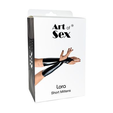 Виниловые миттинки Art of Sex - Lora короткие, размер S, цвет черный SO7354 фото