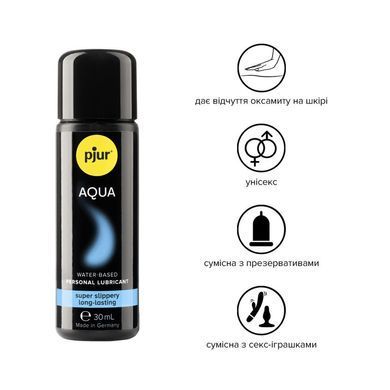Лубрикант на водной основе pjur Aqua 30 мл, эффект бархатистой кожи без прилипания PJ10330 фото