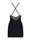 Сатиновый комплект для сна с кружевом Obsessive 828-CHE-1 chemise & thong S/M, черный, сорочка, стри SO7171 фото 6