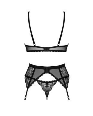 Комплект Obsessive Chemeris 3-pcs set XL/2XL, стринги, пояс для чулок, бюстгальтер SO9769 фото