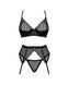 Комплект Obsessive Chemeris 3-pcs set XL/2XL, стринги, пояс для чулок, бюстгальтер SO9769 фото 3
