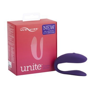 Недорогой вибратор для пар We-Vibe Unite Purple, однокнопочный пульт ДУ SO6936 фото