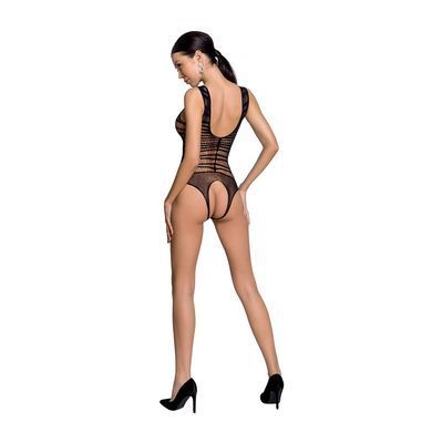 Бодистокинг с доступом Passion BS086 black, вертикальная сетка, вырез на спинке SO6376 фото