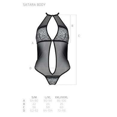 Сетчатое боди с кружевом на груди Passion SATARA BODY S/M black SO8470 фото