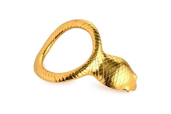 Эрекционное кольцо с головой кобры Master Series: Cobra King Golden Cock Ring SO8799 фото