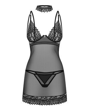 Сорочка Obsessive Donarella chemise & thong M/L SX1141 фото