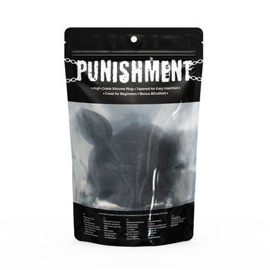 Анальная пробка с хвостом Punishment - Bunny Tail Silicone Anal Plug - Black SX2235 фото