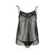 Сорочка прозрачная беби-долл Passion MELANIA CHEMISE L/XL, black, трусики, на тонких бретелях EL16304 фото 3
