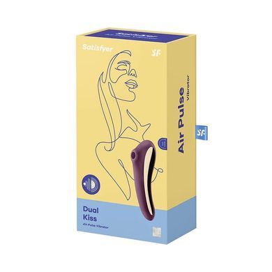 Вакуумный стимулятор с вибрацией Satisfyer Dual Kiss Wine Red SO6115 фото