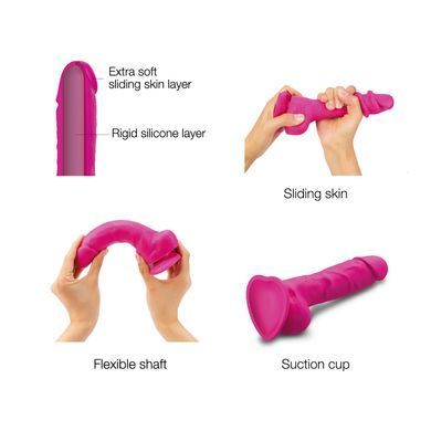 Реалистичный фаллоимитатор Strap-On-Me Sliding Skin Realistic Dildo Fuchsia S, эффект подвижной кожи SO6254 фото