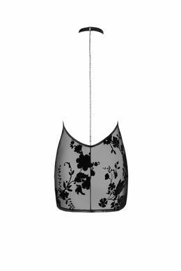 Платье Noir Handmade F313 Mythos, L, black, прозрачное, мини, открытая спина, декор из стразов SX0317 фото