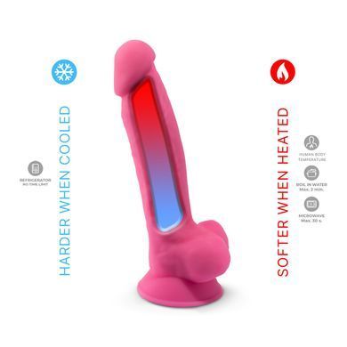 Фаллоимитатор SilexD Johnny Pink Glow in the dark, двухслойный, силикон+Silexpan, диаметр 3,5см SO7026 фото