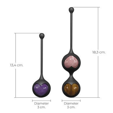 Вагинальные шарики Adrien Lastic Harmony Stones, полудрагоценные камни, диаметр 3 см, 2 держателя SX1272 фото