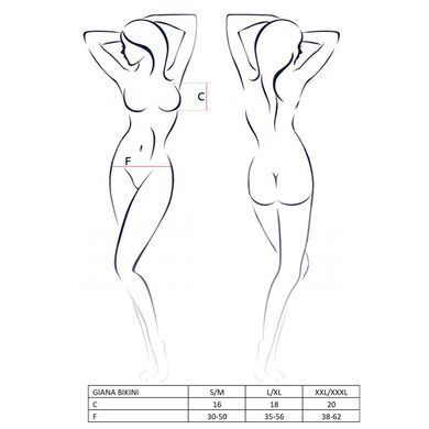 Комплект белья Passion GIANA BIKINI S/M, white, полупрозрачные лиф и трусики с бантиками EL15105 фото