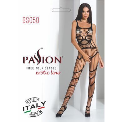 Бодистокинг Passion BS058 black, комбинезон, очень воздушный PBS058B фото