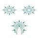 Пэстис из кристаллов Petits Joujoux Gloria set of 3 - Green/Blue, украшение на грудь и вульву SO3132 фото 1