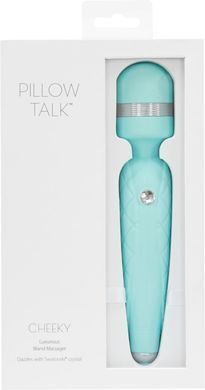 Роскошный вибромассажер PILLOW TALK - Cheeky Teal с кристаллом Swarovski, плавное повышение мощности SO2728 фото