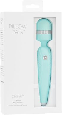 Роскошный вибромассажер PILLOW TALK - Cheeky Teal с кристаллом Swarovski, плавное повышение мощности SO2728 фото
