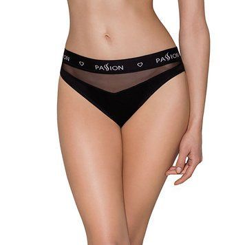Трусики с прозрачной вставкой Passion PS006 PANTIES M, black SO4232 фото