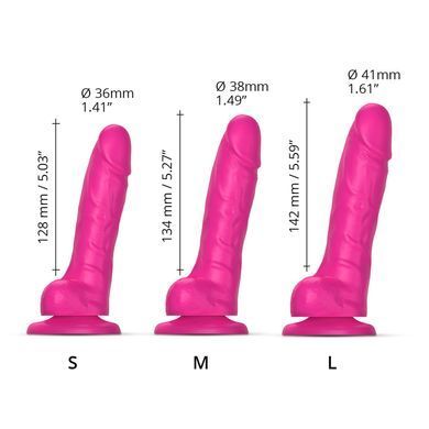 Реалистичный фаллоимитатор Strap-On-Me Sliding Skin Realistic Dildo Fuchsia M, эффект подвижной кожи SO6255 фото