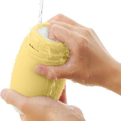 Мастурбатор TENGA PUFFY Custard Yellow, ультрамягкий материал, многоразовый, сквозной SX1328 фото