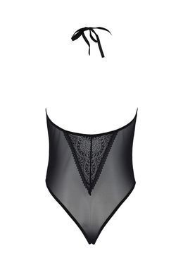 Боди Passion DROSERA BODY black, XXL/XXXL, высокие вырезы, верх на завязках SX0472 фото
