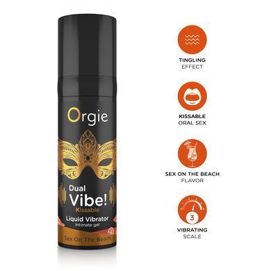 Жидкий вибратор Orgie Dual Vibe! Sex On The Beach Kissable Liquid Vibrator, 15 мл SX1499 фото