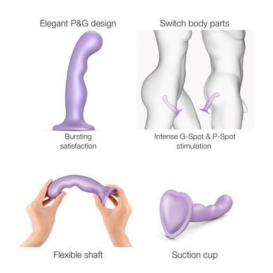 Насадка для страпона Strap-On-Me Dildo Plug P&G Lilas Metallic S SO9001 фото