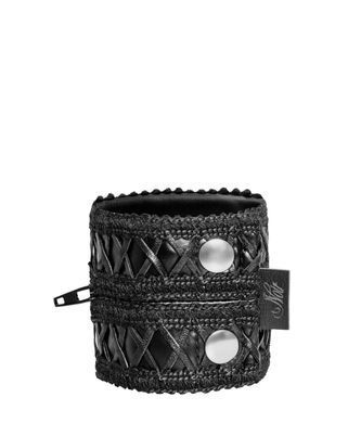 Женский кошелек-браслет Noir Handmade F326, black, под кожу, рельефный узор, карман на молнии SX0387 фото